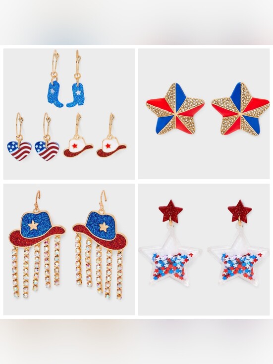 BaubleBar Jewelry - Nwt Americana Patriotic Cowgirl Earrings Bundle